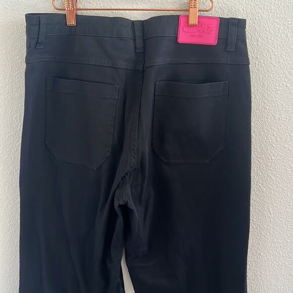 Salem7 Skeleton Black Denim Jeans Black Stretch Rhinestone Exposed Fly 34 - Picture 7 of 10